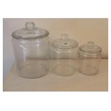 (3) GLASS STORAGE JARS