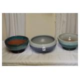 (3) POTTERY PLANTERS