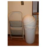 TRASH CANS AND STEP STOOL