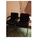 PAIR BLACK & CHROME CHAIRS