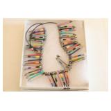 SAFETY PIN & BEADS NECKLACE