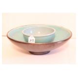 (2) POTTERY BOWLS