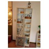 (2) SHELVES, BASKETS, GLASSWARE ETC