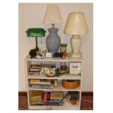 SHELF, LAMPS, RIBBON ETC
