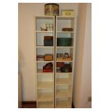 (2) SHELVES, STORAGE BOXES, TIN