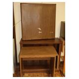 CARD TABLE, BOOKCASE, ROLLING CART