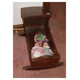 (2) DOLLS, CRADLE, MINI DOLL