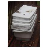 (14) PLASTIC TOTES WITH COVERS