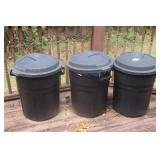 (3) RUBBERLAID TRASH CANS