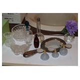 HAND MIRROR, PERFUME BOTTLES ETC