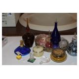 PERFUME BOTTLES, TRINKET BOXES