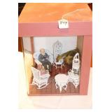 DISPLAY BOX WITH MINIATURE FURNITURE