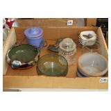 BUTTER CROCK, ORIENTAL BOWL ETC