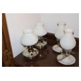 2-PAIR MILK GLASS LAMPS
