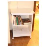 WHITE STAND & COOK BOOKS