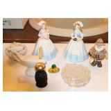 COVERED TRINKET, FIGURINES ETC