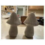 PAIR OF CERAMIC MUSHROOMS