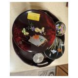 ORIENTAL STYLE TRAY WITH ASSORTMENT OF BOXES