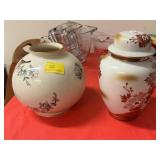 LENOX BOWL VASE AND GINGER JAR WITH LID BROKEN