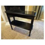 PAIR OF BLACK END TABLES (29X 11 1/2 X26)
