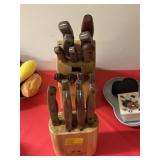 2 PIECE CHICAGO CUTLERY KNIFE STAND