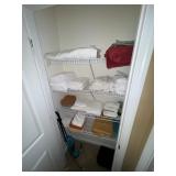 CONTENT OF CLOSET- TOWELS, BLANKETS, ETC.