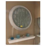 CONTENTS OF MASTER BATH- CLOCK, PRINTS, ETC.