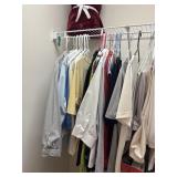 LADIES CLOTHES- MOSTLY SIZE: LARGE, BLANKETS, ETC.