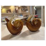 2 - ART GLASS SNAILS