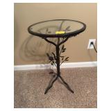 IRON AND GLASS SIDE TABLE 14" X24"