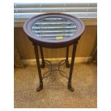 METAL AND WOOD TABLE 18X25 1/2
