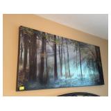 LARGE FOREST PAINTING ON CANVAS 59X27 1/2