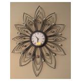 34" METAL WALL CLOCK WITH WALL ART