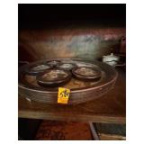 BUTTERFLY SERVING TRAY & 5 COASTERS
