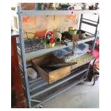 PRIMITIVE WOOD SHELVING RACK PAINTED