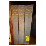3 BOOKS - POEMS OF WHITTIER, POEMS OF LOWELL,