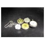 5 POCKET WATCHES (ALL ARE DAMAGED)