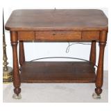 OAK LIBRARY TABLE W/ 1 DRAWER 30x38x26