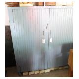 ANTIQUE 2 DOOR WOOD CABINET PAINTED