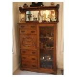 20TH CENTURY OAK DROP FRONT SECRETARY