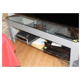 GLASS & IRON TV STAND