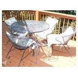 6 PC IRON TABLE & CHAIRS