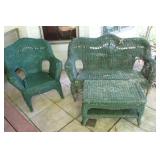 3 PC OUTDOOR WICKER FURNITURE SET