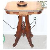 VICTORIAN MARBLE TOP END TABLE 29x24x17