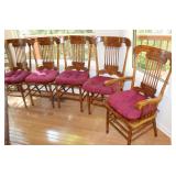 8x OAK DINING ROOM CHAIRS (2 ARMCHAIRS)