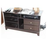 BLACK TV STAND W/ 2 DRAWERS 26x47x20