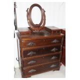 VICTORIAN 4-DRAWER CHEST W/ 2 GLOVE