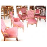 7 PC VICTORIAN PARLOR SET - LOVESEAT,