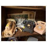 2 ROTARY DIAL TELEPHONES, 1 PUSH BUTTON