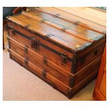 VINTAGE FLAT TOP TRUNK (HANDLES ON SIDE